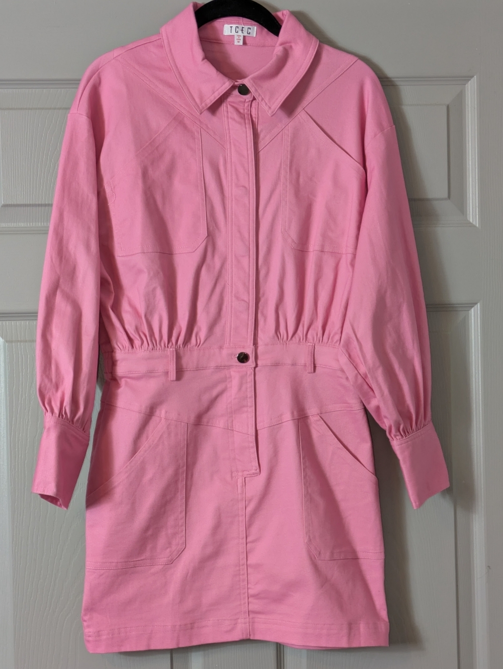 TCEC Pink Utility Trench Dress Size Medium